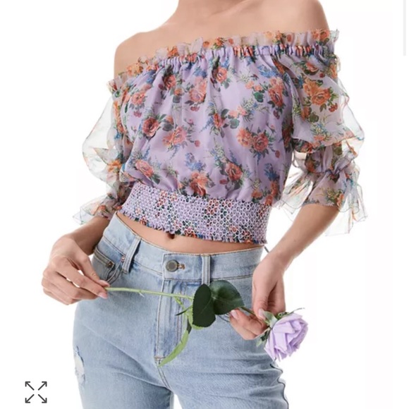 ALICE + OLIVIA**Caprina Floral Silk Blouse**Sm. $395 - Picture 7 of 12